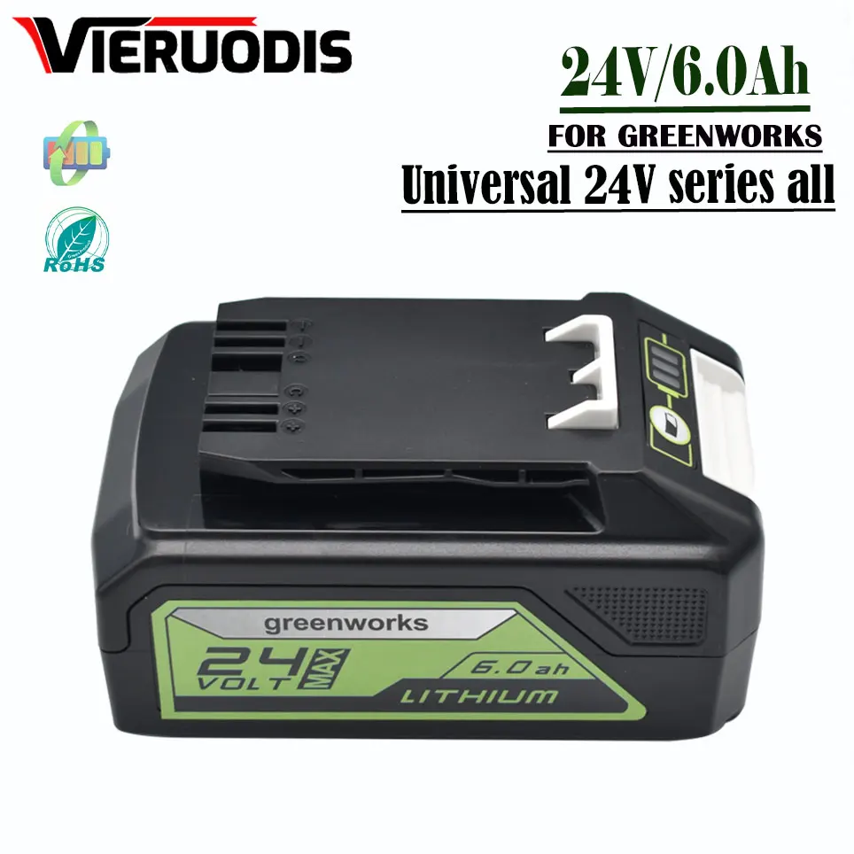 

6000mAh For Greenworks 24V 6.0Ah Lithium Ion Battery (for Greenworks Battery) The original product is 100% brand new 29842 MO24B