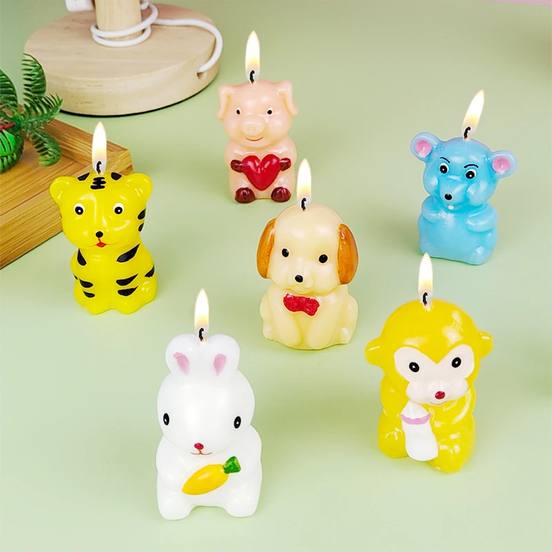 Zodiac candle cartoon cute animal image creative birthday candle cake decoration candle zodiac dragon horse candle