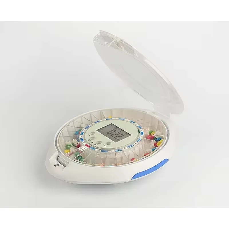 28 Grid Smart Electronic Medicine Box with WiFi Automatic Rotation Timer Alarm Clock for Drug Storage OEM Logo Available