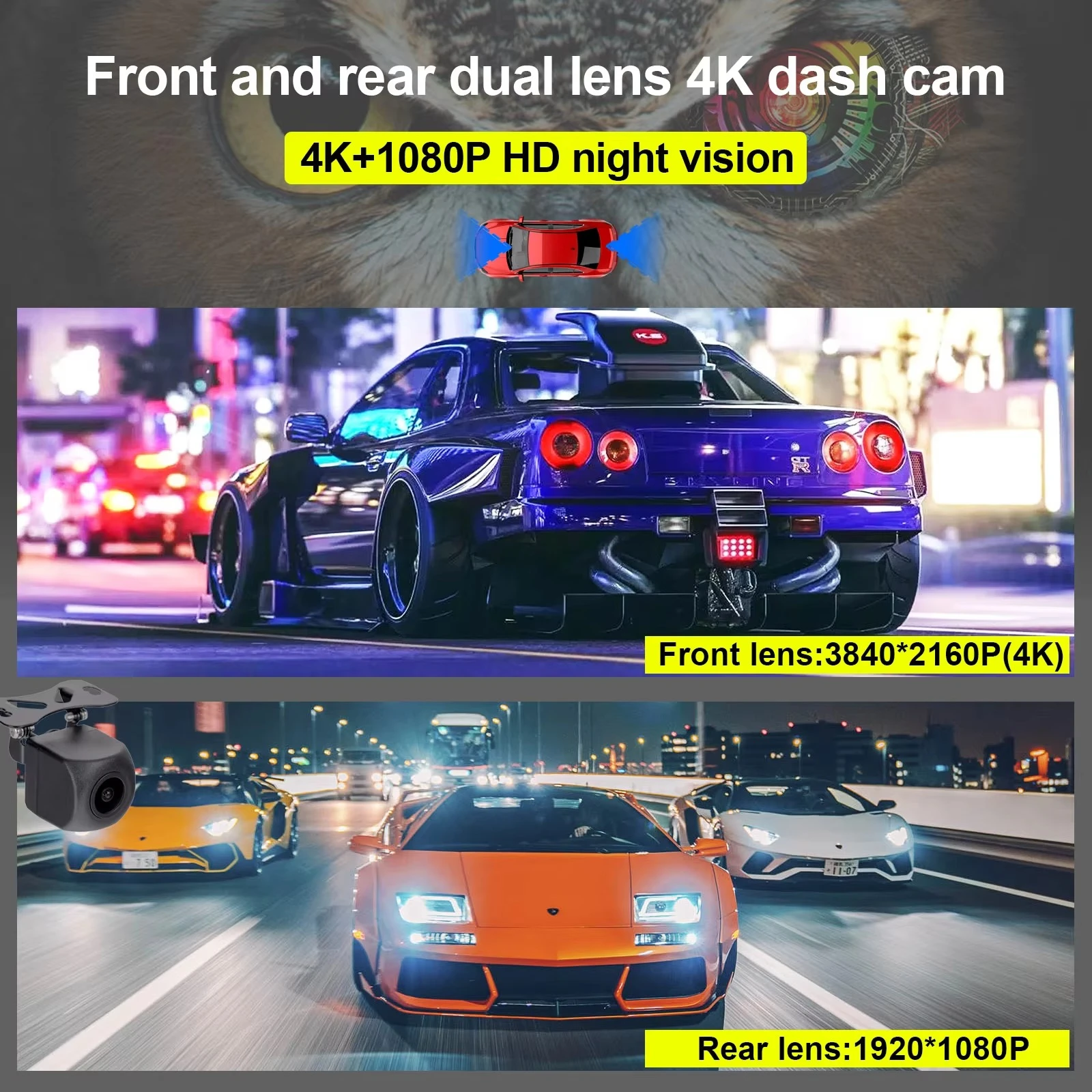 10 بوصة تعمل باللمس كاميرا مرآة السيارة 4k واي فاي نظام تحديد المواقع داش كام دوبل كامارا مرآة جهاز تسجيل فيديو رقمي للسيارات عدسة مزدوجة الجبهة والخلفية 4k داشكام