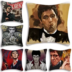 Classic Movie Scarface Vintage Pillow Covers Cartoon Sofa Decorative Home Double-sided Printing Short Plush Cute Cushion Cover