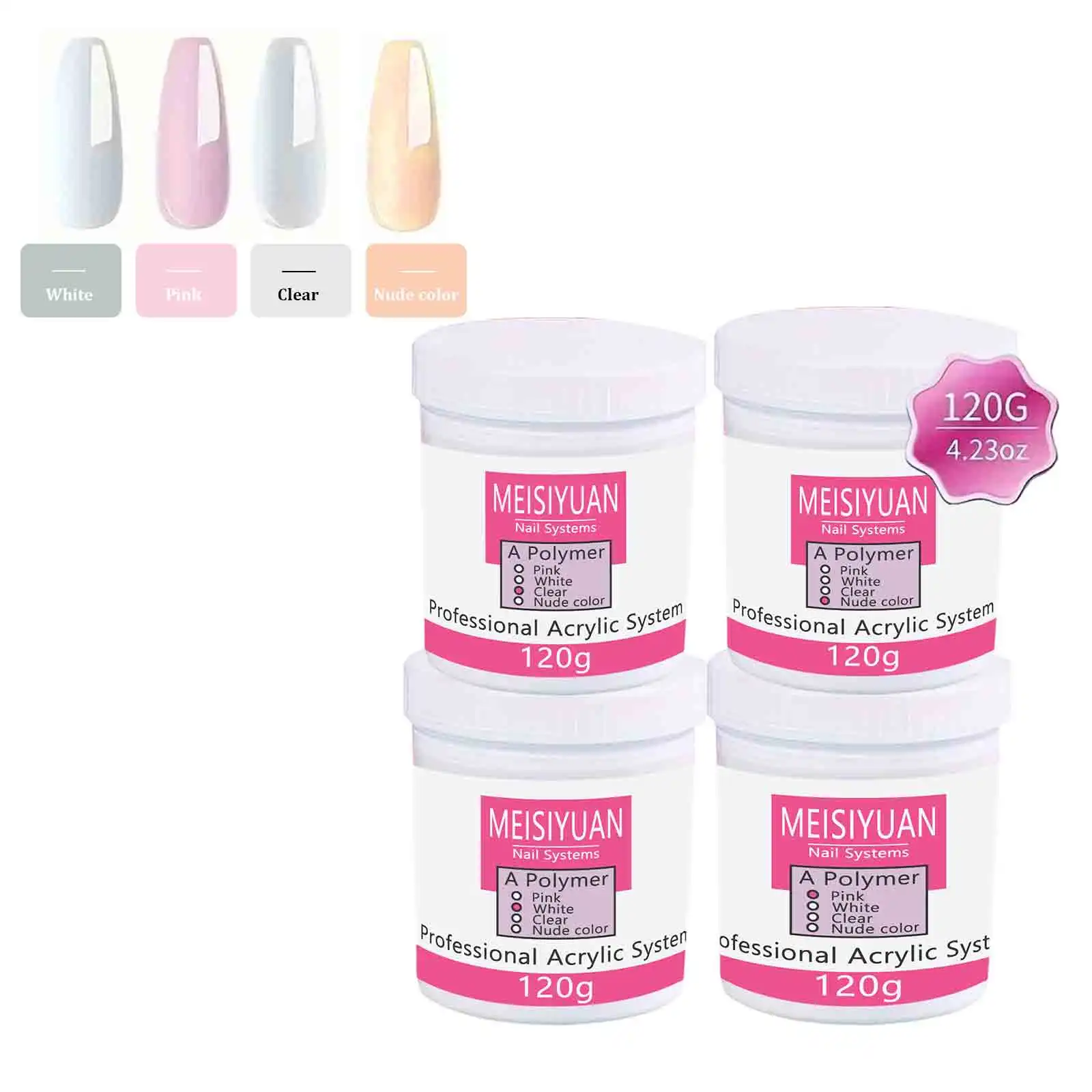 120g akrylpulver จนถึงเล็บ, เครื่องบดคริสตัล, udvidelig udskklbemiddel, diamant