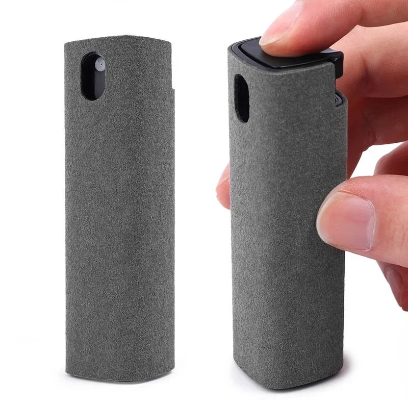 2 In 1 Phone Screen Cleaner Spray Computer Mobile Phone Screen Dust Remover Tool Microfiber Cloth For iPhone iPad Apple Polish