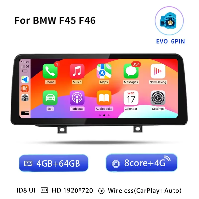 10.25 "Uckazy Android 14 Autoradio voor BMW F45 F46 F87 2013-2018 Carplay Multimedia GPS Navigatie Stereo DSP Scherm Hoofdunit 4G Audio