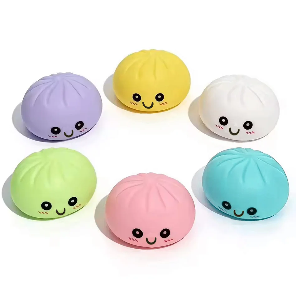 LED Leuchtender Brötchen-Squishy: Leuchtender, Seifenblasen-ähnlicher Dampfbrötchen-Stressball, Realistische Lebensmittel-Stressball, Ästhetische Büro-Schreibtisch-Deko