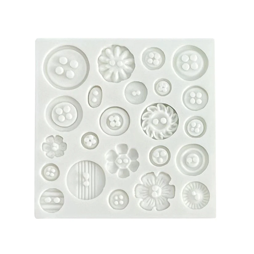 Knopf-Silikonform für Zuckerguss, Cupcake-Fondant, Kuchendekorationswerkzeuge, Backzubehör – Detail 4