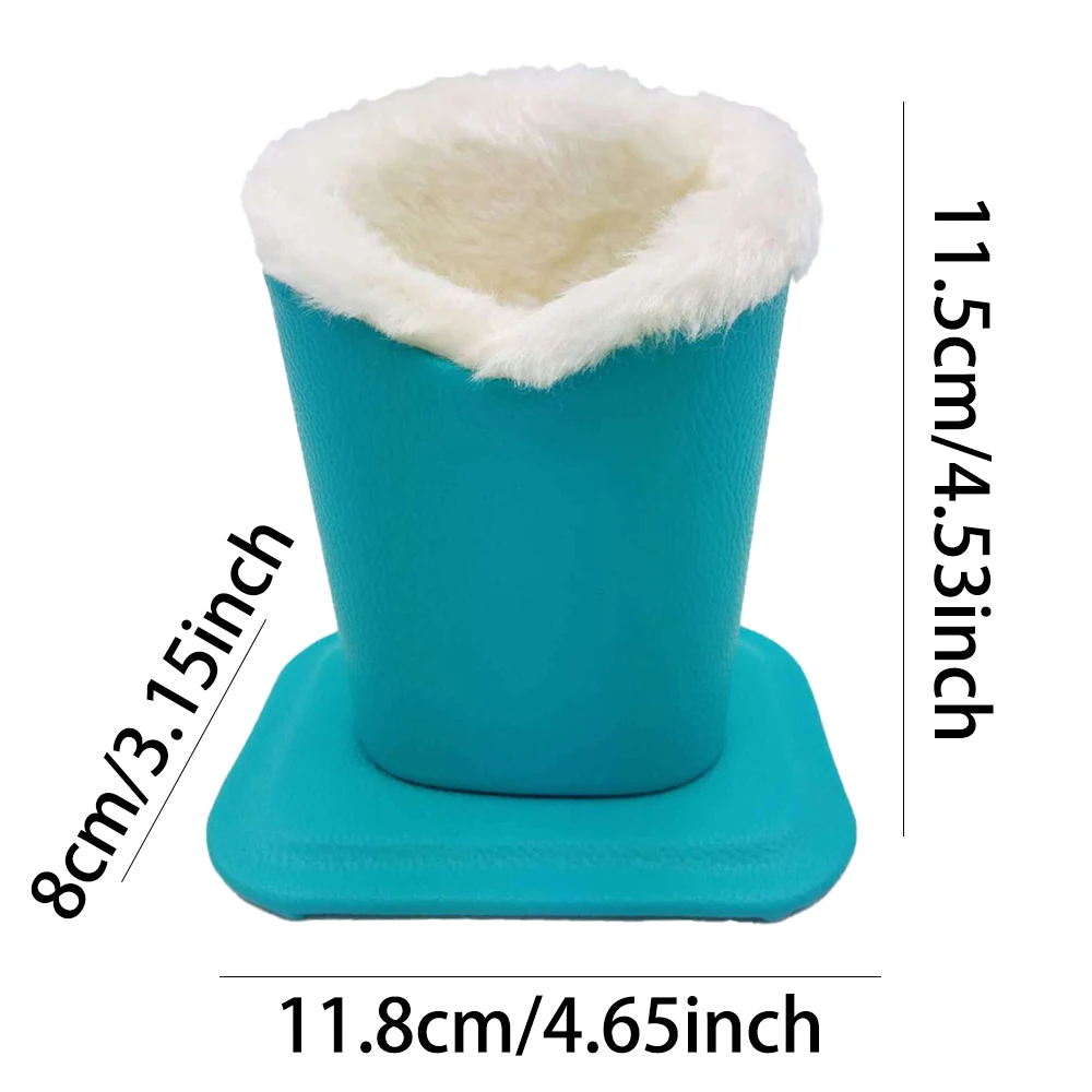 Desktop Multifunctional Organizer Personalized Creative Pen Holder Leather Material Lined With Fluff Durable And Drop Resistant