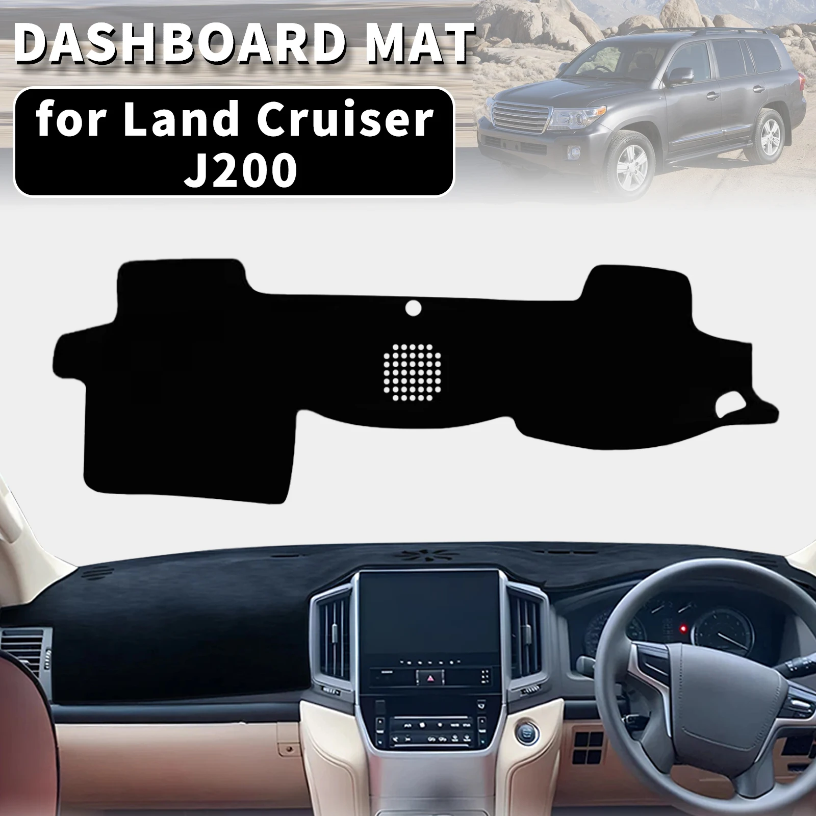 

for Toyota Land Cruiser J200 2008-2019 Dashmat Dashboard Cover Dash Mat Anti-UV Sun Shade Carpet Pad Car Styling Protector