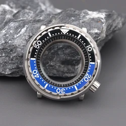 Tunas Canned Watch Case With Ceramic Watch Bezel  Fit Seiko NH35 NH36 Waterproof Resistance Stainless Steel Watch Accessories