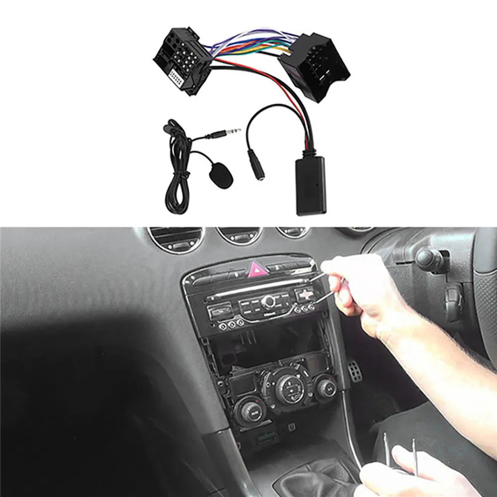 Carro Bluetooth Módulo Adaptador com ou sem microfone, Cabo Aux Áudio, Peugeot 508 408 307 Citroen Sega Triomphe C2C5 RD45 RD4AUX