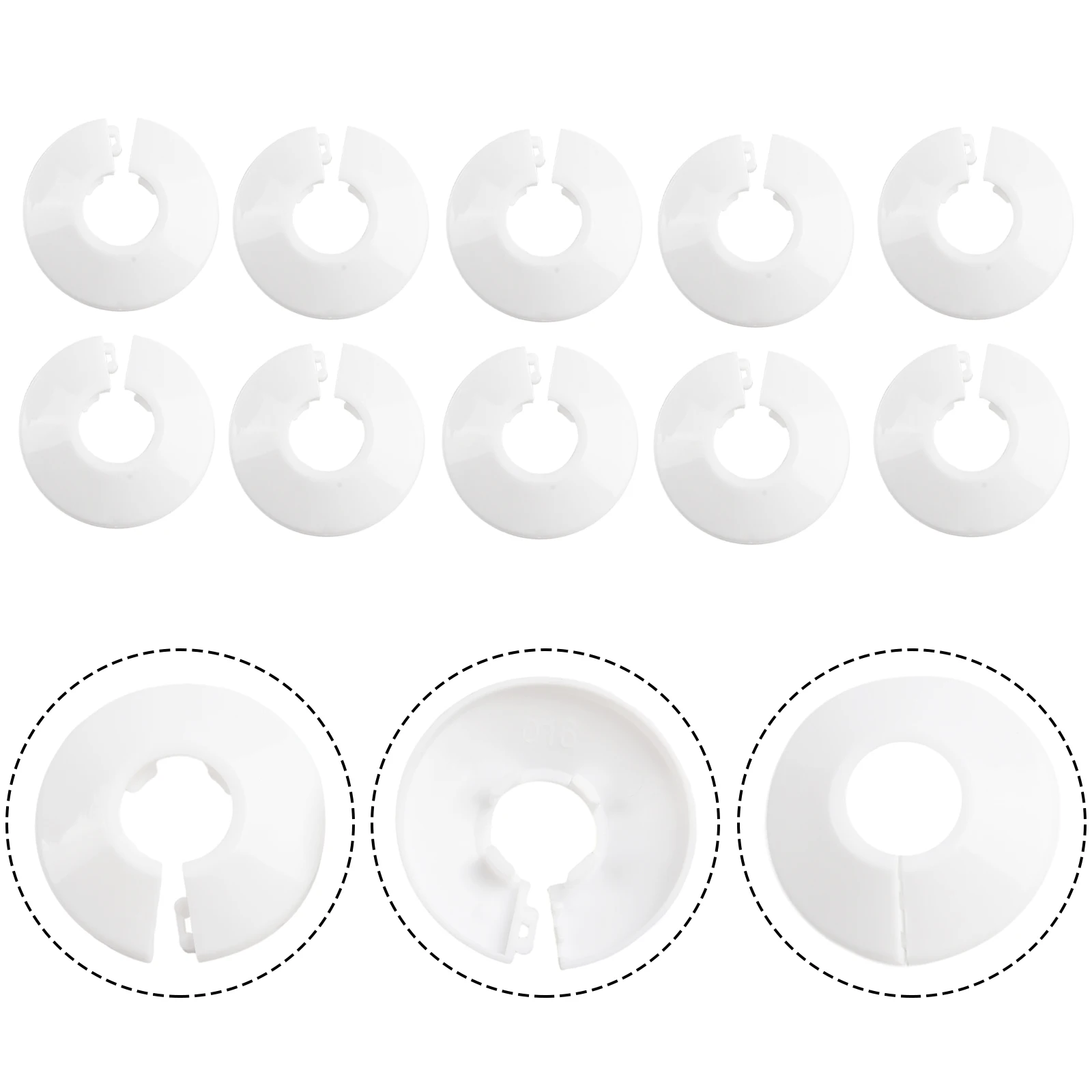 Copper Pipe Cover Heating Pipe Removable Rosettes Round Design Water Heater Accessories White 10Pcs Central Heating Radiators