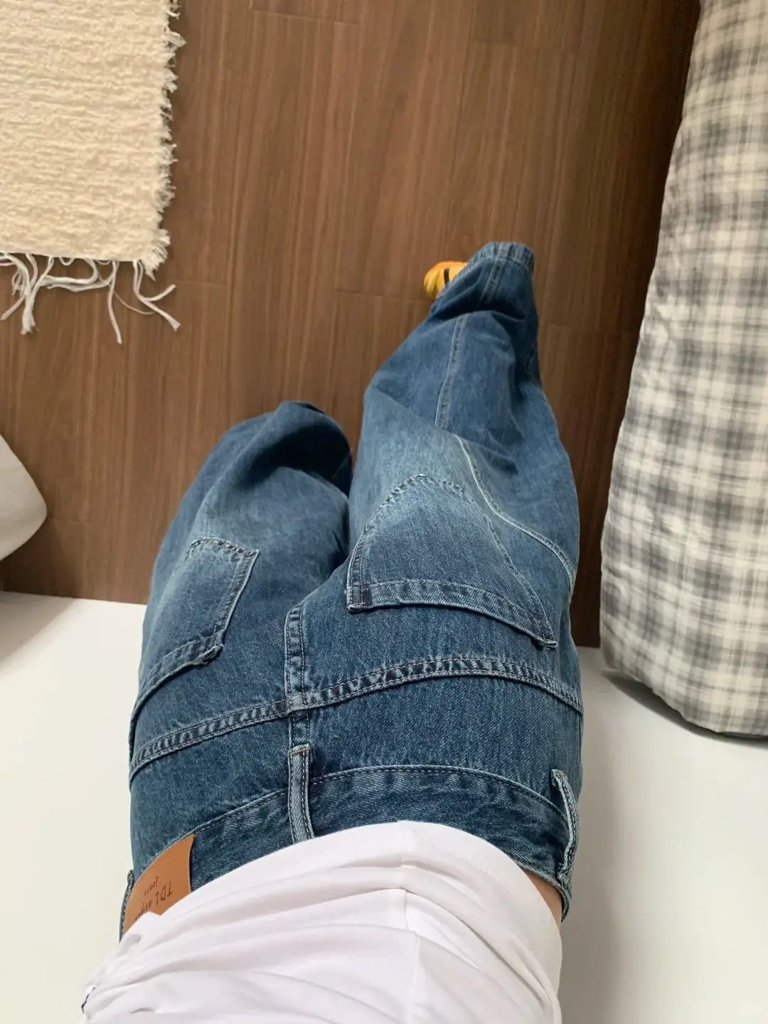 Pantalones de pierna ancha elásticos para mujer otoño tierno holgado Amekaji escuela Patchwork pana tejido forrado cintura elástica OL