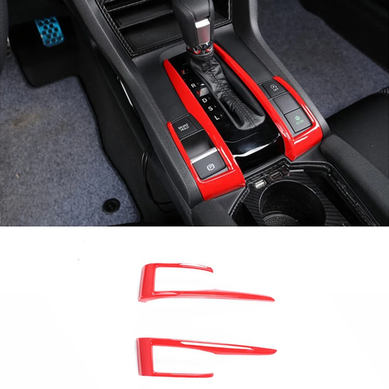 For Honda 10th generation Civic TYPE R Stickers Red Interior Trim civic 2016 2017 2018 2019 2020 styling Accessories