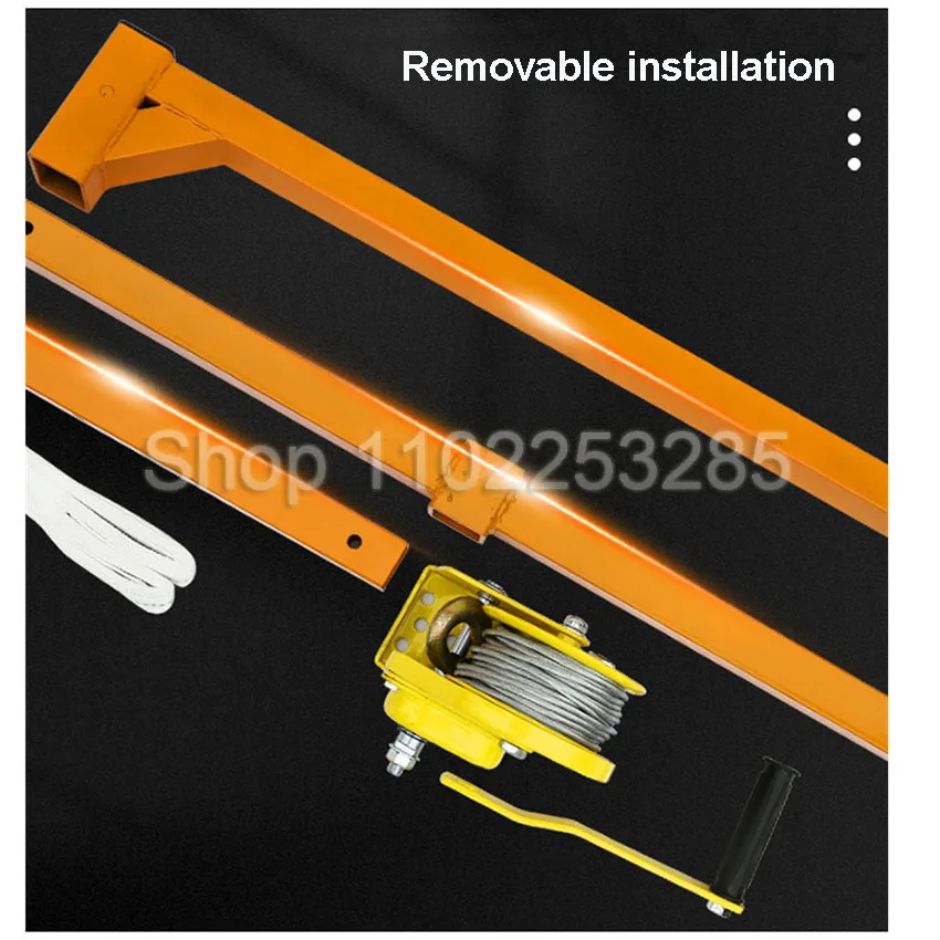 Self-Locking Folding Crane Manual Winch Assembly Tool Installation Stainless Steel Air Conditioning Lifting Tool