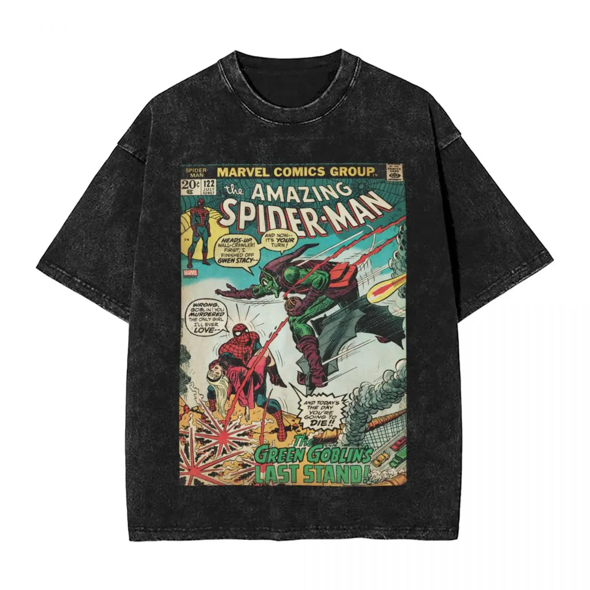 

The Amazing Spider-Man Comic Spiderman T Shirts Hip Hop Washed 100% Cotton Oversize T-Shirts Men Women Streetwear Printed Tees