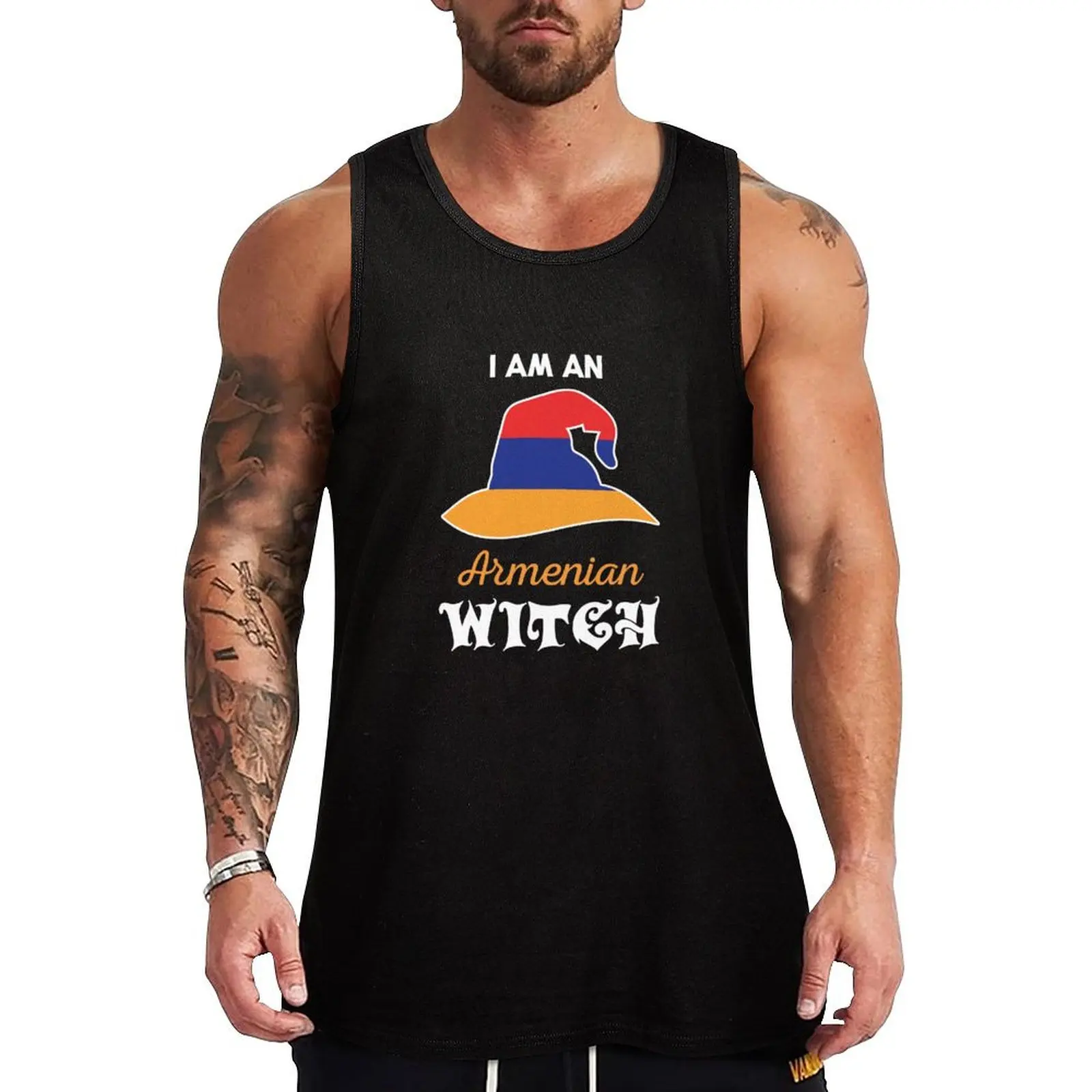 Witch Halloween Armenian Flag Tank Top sleeveless shirts summer clothes for men sports clothes for men