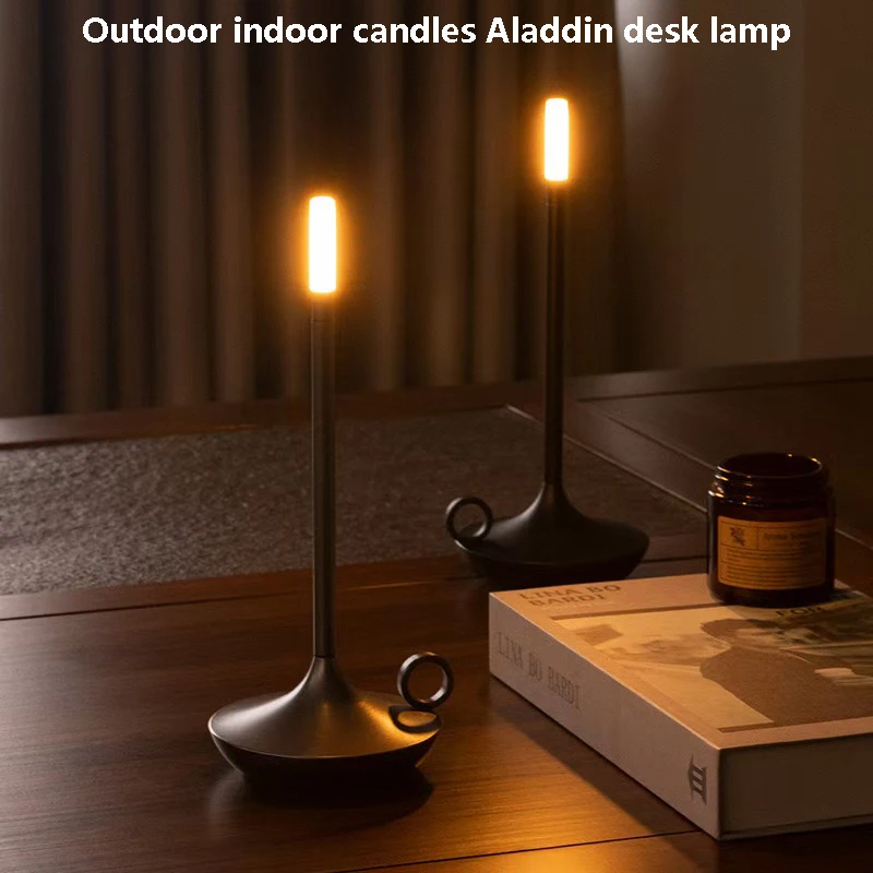 Nordic Modern Simple USB Charging Touch Aladdin Magic Lamp, Bedroom Nightlight, Candlelight Restaurant Atmosphere Desk Lamp