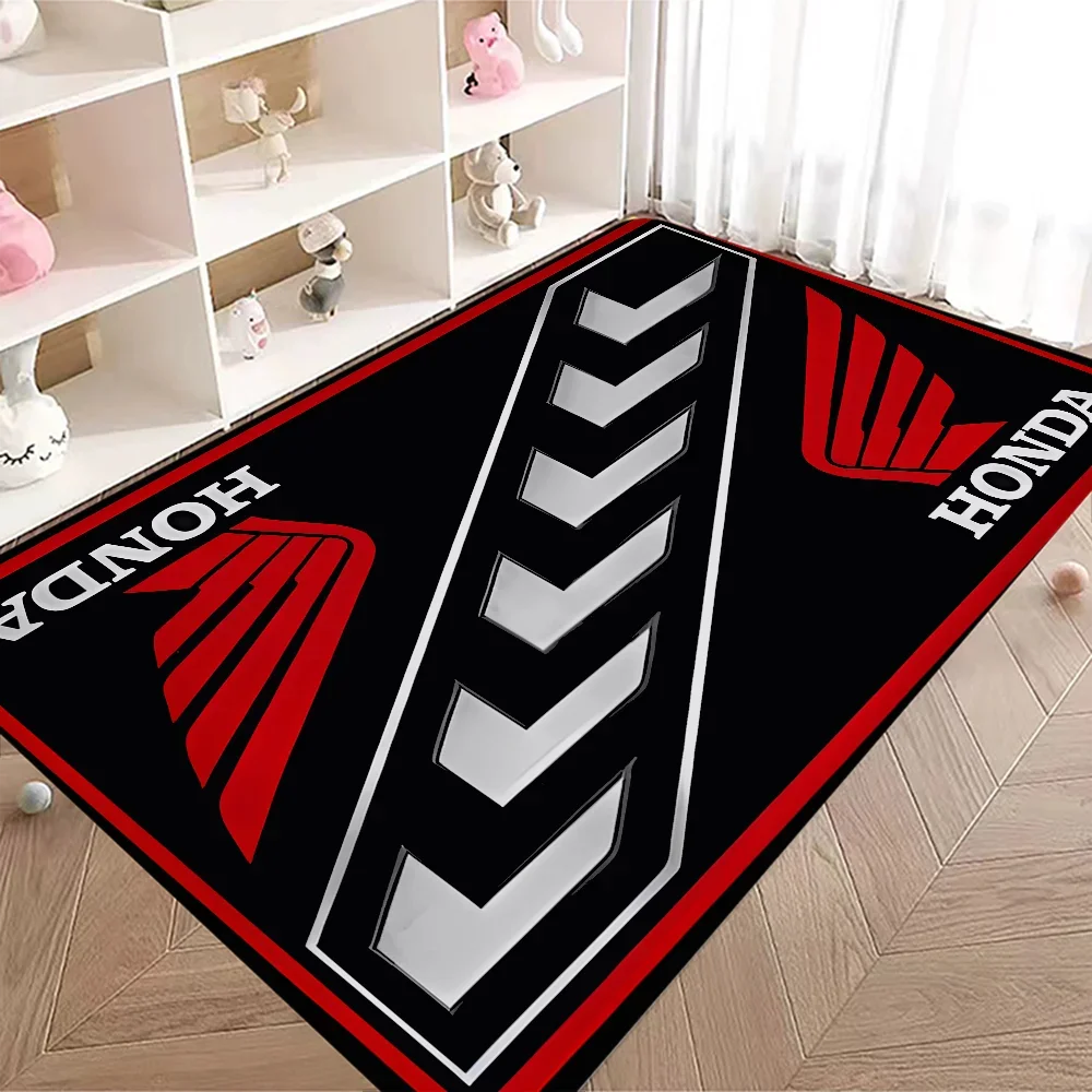 H-Hondas Black Wing Motorcycle Floor Mat INS Style Soft Bedroom Floor House Laundry Room Mat Anti-skid Household Carpets