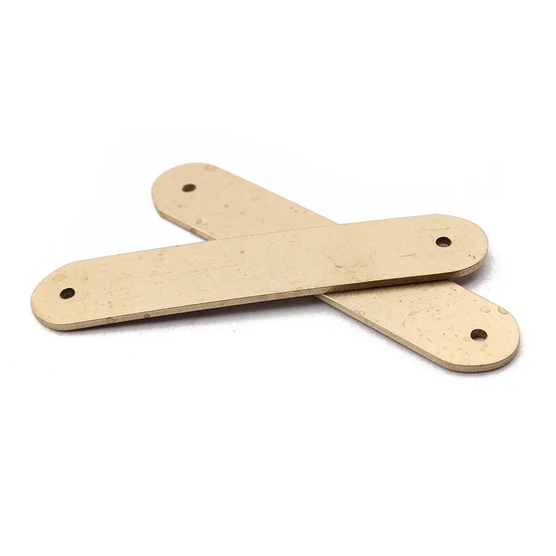 10pcs Raw Brass Stamping Blank Pendant Connector Flat Oval Bar Charms Tag for DIY Jewelry Finding Necklace Bracelet Making - view 5