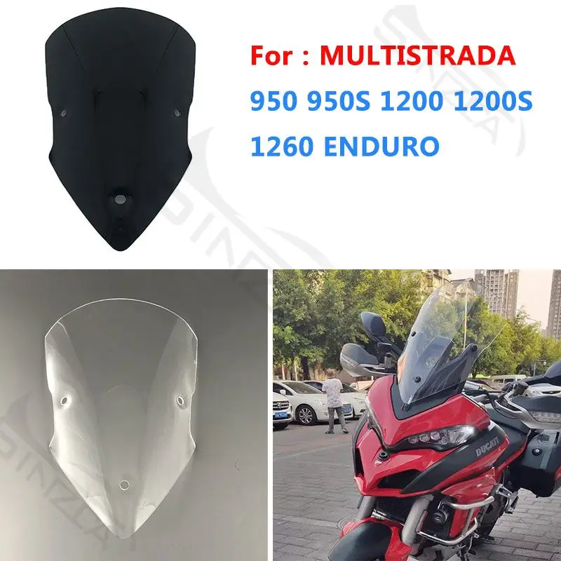 For DUCATI MULTISTRADA MTS950,MTS950S,MTS1200,MTS1200S,MTS1260,ENDURO Motorcycle Windshield Windscreen 2016,2017,18,19,20,21