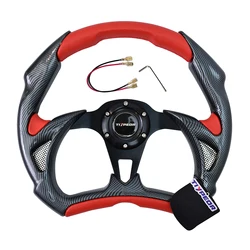 TIYPEOR D-Type Horn Drift Racing Steering Wheel Compatible with Toyta Hoda Volkwgen Game Steering Wheel  Enhanced Driving