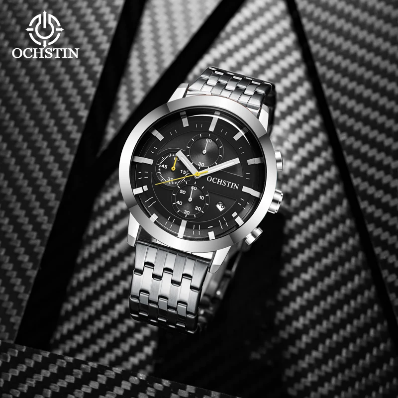 

OCHSTIN Business Street Waterproof Watch Multifunction Quartz Movement Model 2024 Pilot Series Men's Quartz Watch