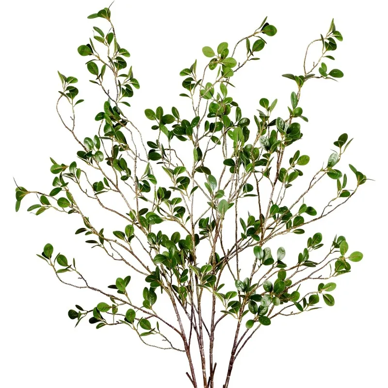 

43’’4counts Artificial Ficus Branches Faux Leaf Spray Green Eucalyptus Branches Artificial Greenery Stems Fake Ficus Twig Plants