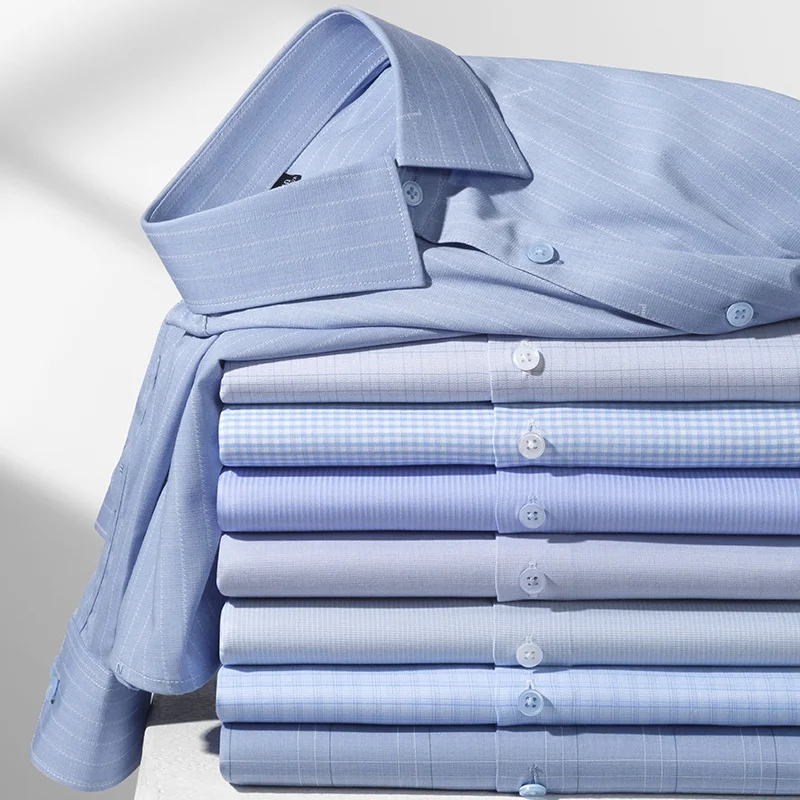 4XL Modal Men's Shirt Long Sleeves Slim Fit Business Formal Office Work white shirts Men High-end Anti-Wrinkle Camisa Social