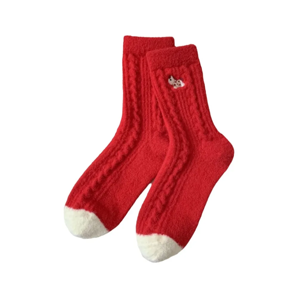 

Striped Socks Thickened Horse Pattern Socks Warm Native Year New Year Socks Soft Comfortable Cartoon Socks New Year