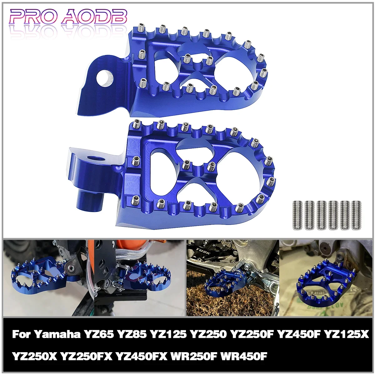 For Yamaha YZ65 YZ85 YZ125 YZ250 YZ125X YZ250FX YZ450FX WR YZ 250F 450F WRF YZX YZF Forge Foot Pegs Rests Footrest Footpeg Pedal