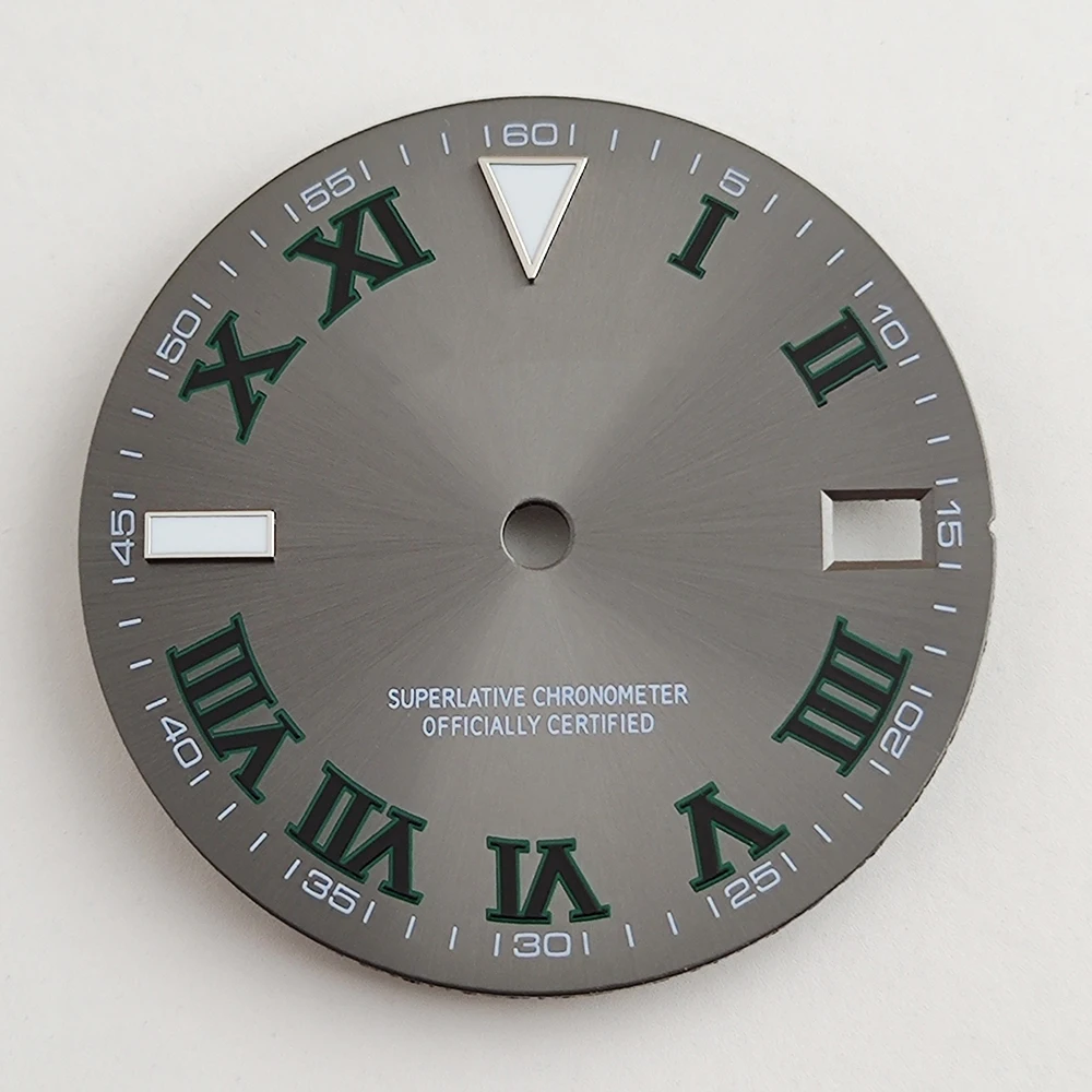 NH35 dial 28.5mm Watch dial Roman S dial Ice blue luminous dial Suitable for NH35/36 movement watch accessories Watch repair too