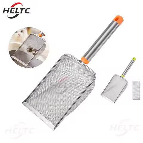 1pcs Stainless Steel Fine Mesh Cat Litter Scoop Easy To Clean Non-Stick Shovel For Reptiles Sand Efficient Durable Litter Scoop