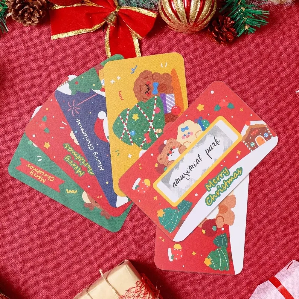 DIY Christmas Scratch Off Cards Write‑In Self-Scratchable Surprise Raffle Cards Creative Cartoon Xmas Interactive Game Cards