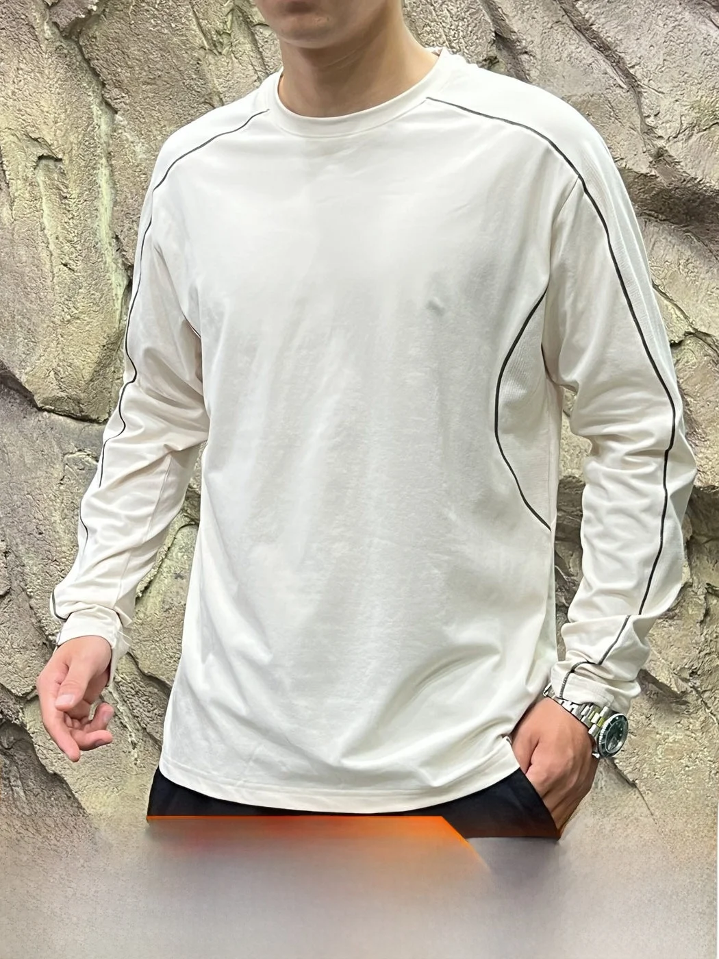Outdoor Fashion Base Shirt Men's New Arrival Breathable Long Sleeve Polyester Fiber Standard Fit Casual Style Sweat Wicking