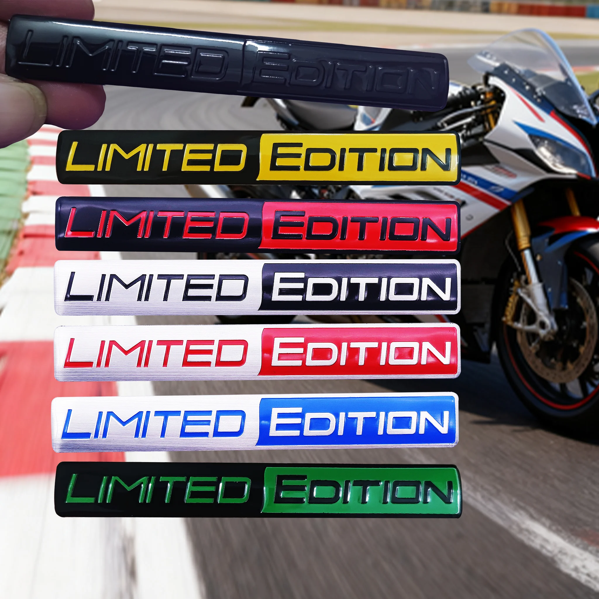 Limited Edition 2pcs 3D Aluminum Racing Sport Emblem Stickers for Car Motorcycle Trunk Side Fender Mudguard