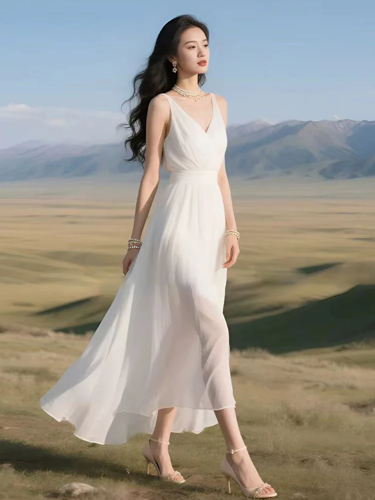 

White Evening Gown Women's Svel High-End Birthday Par Ele Dr Wedding Engagement Registration White Dr