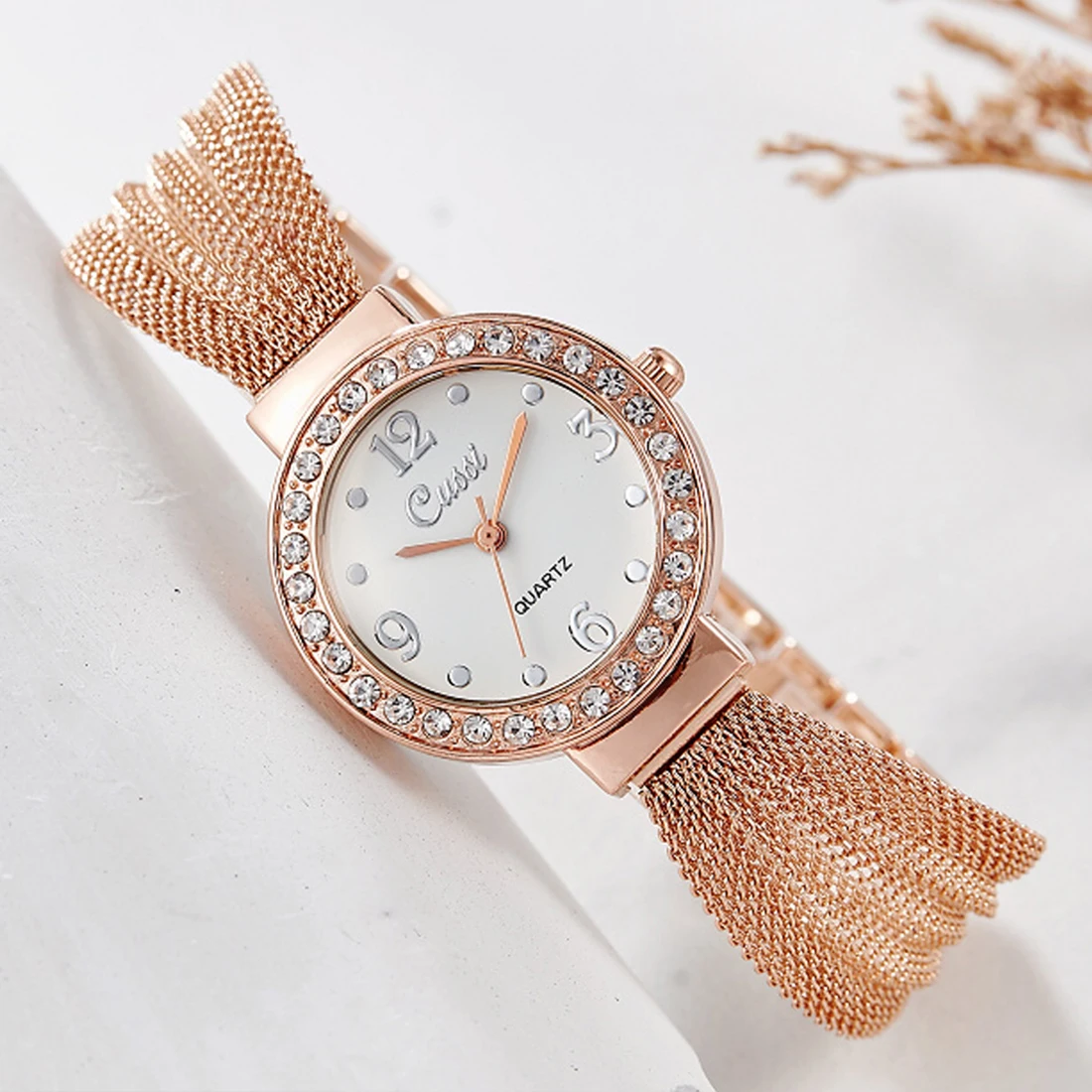 Diamond Women Watch Gold Tassel Metal Band Bracelet Quartz Wrist Watches For Ladies Golden Sliver Reloj Female Clock Wristwatch