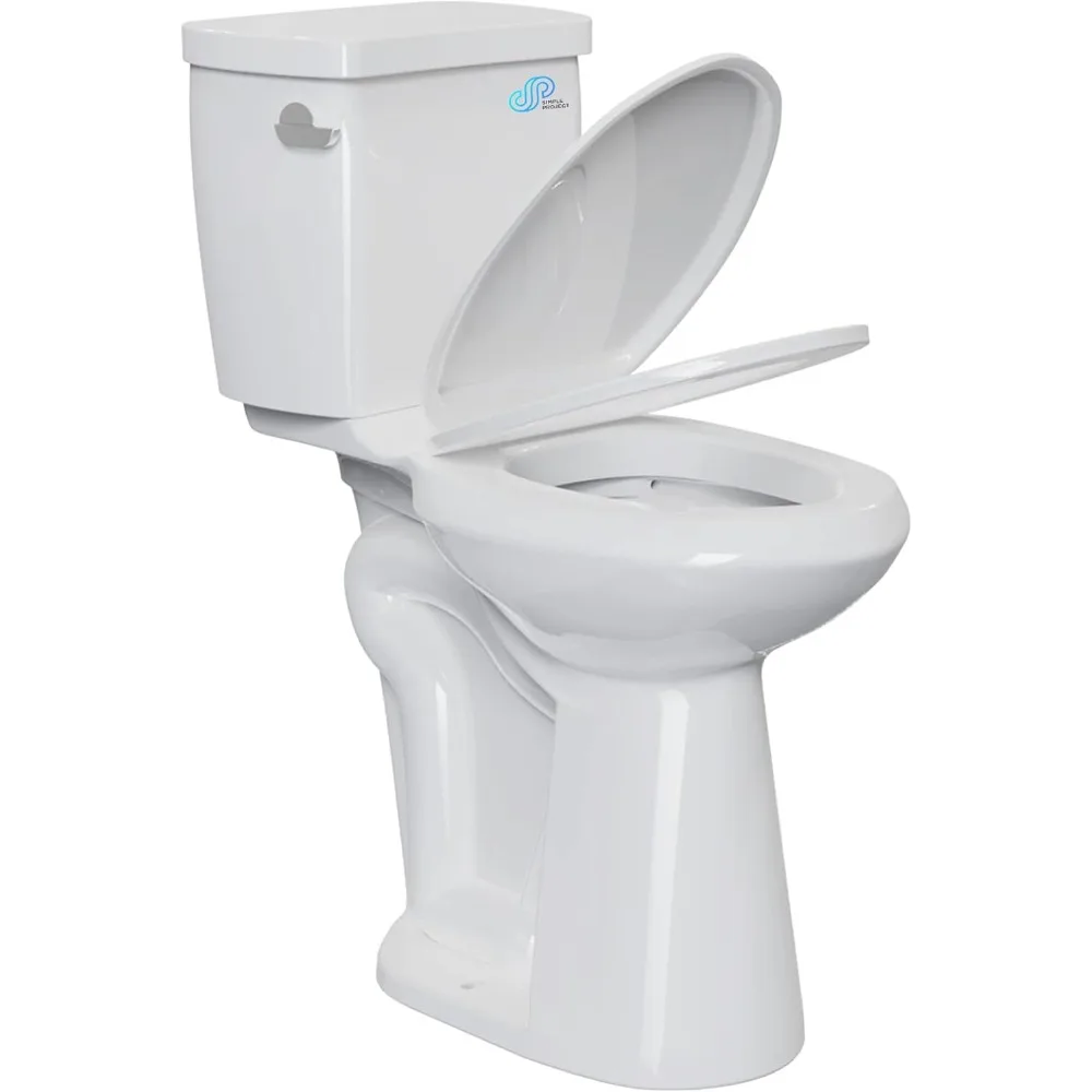 

Extra Tall 21" Toilet - Elongated Bowl with 1.28 GPF Single Flush, 12" Rough-In