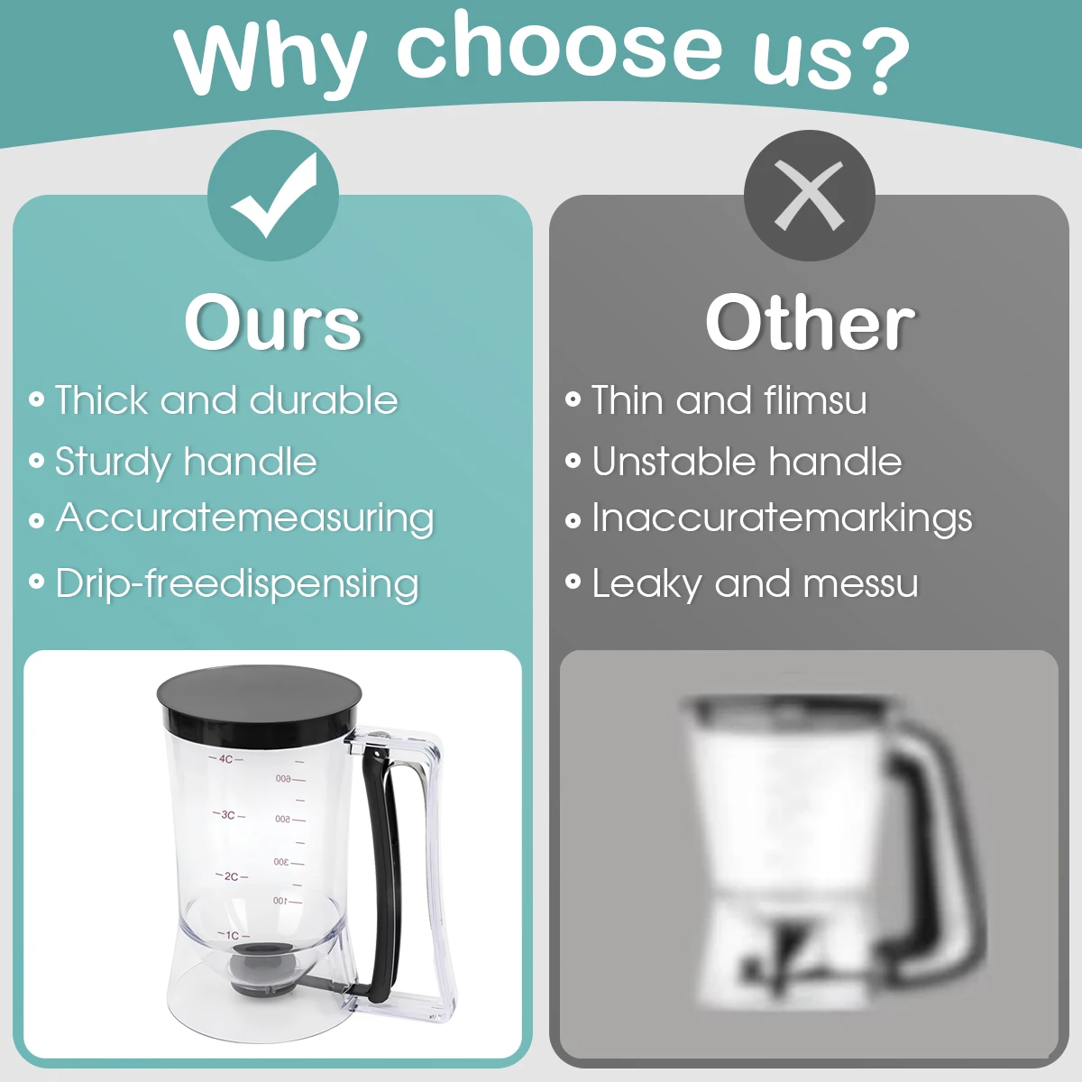 Measuring Cup Cake Cross-border Batter Dispenser, Batter Handheld Funnel Dispenser
