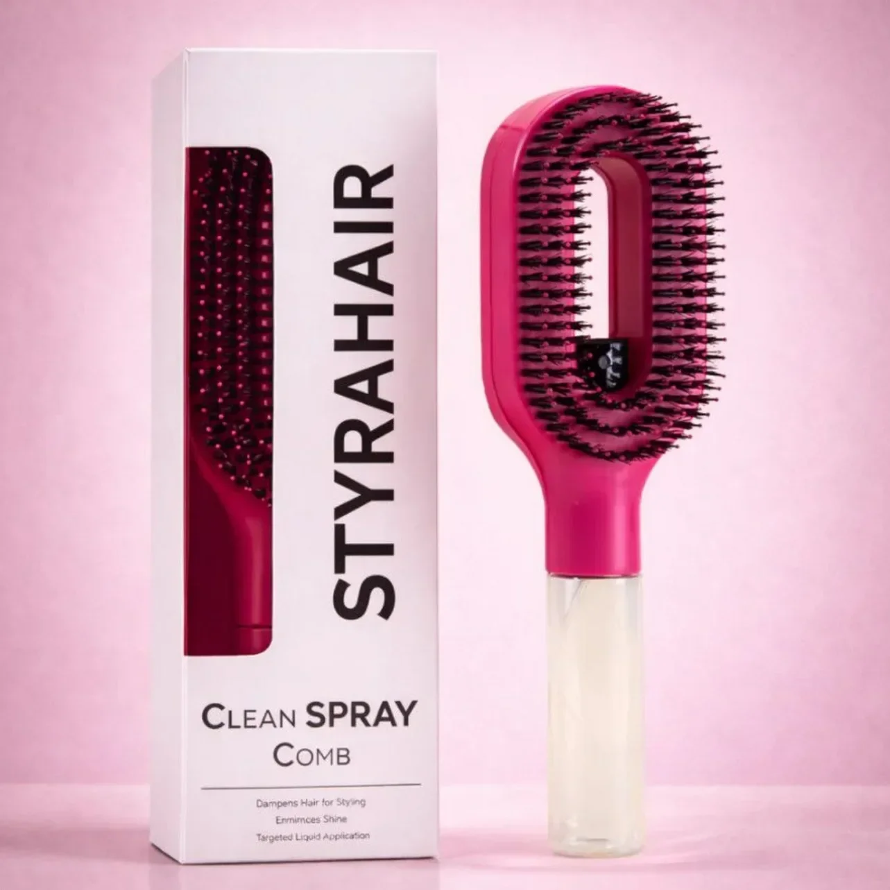 2-in-1-Sprüh-Massagekamm mit ätherischem Öl, Wassersprühflasche, antistatischer Kopfhautmassager zur Haarentwirrung, tägliche Haarpflege für den Salon – Detail 8