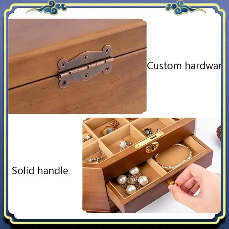 

Latest Wooden Jewelry Box/Jewel Case Vintage Jewelry Box Ring Necklace And Earring Organizer Accessory Organizers