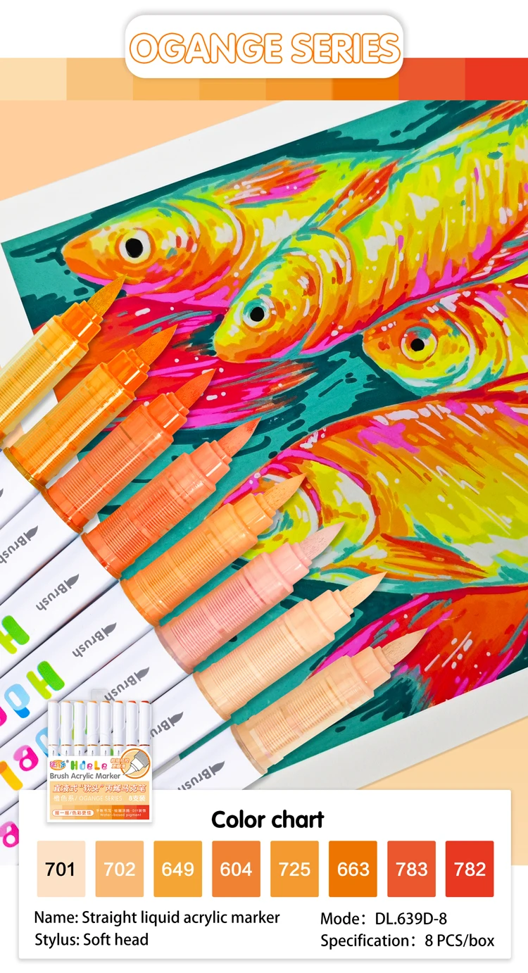 Hdele 120/64/56/8 Farben Pinsel-Acrylmarker-Set, Handbuch-Schreiben, DIY-Graffiti-Zeichnen, Studenten-Kunst-Acrylfarbstifte – Detail 26