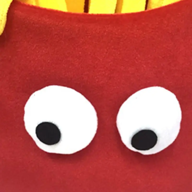 Novelty Funny Halloween French Fries Hat Cartoon Big Eyes Christmas Cosplay Costume Accessories Party Prop