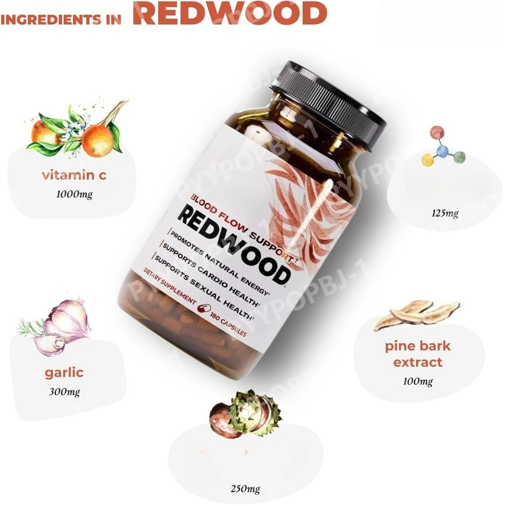 

Redwood Blood Flow Nitric Oxide Supplement for Men & Women, Blood Pressure, Circulation, Stamina, Energy (30 Day Supply)