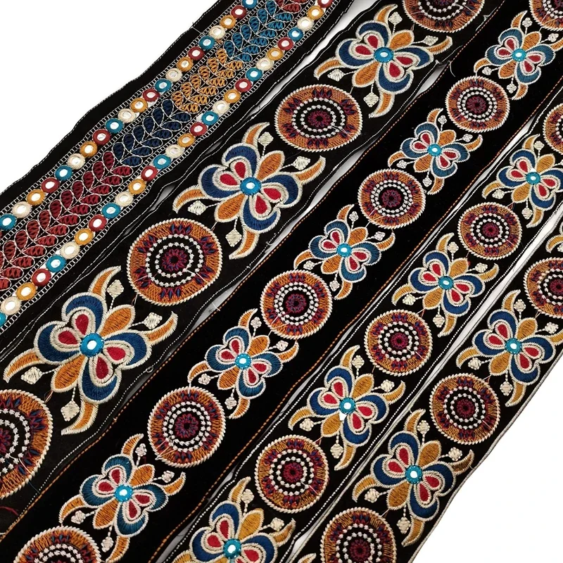 1 Yard Flower Embroidery Lace Ribbon for Dress DIY Sewing Decoration Fabric