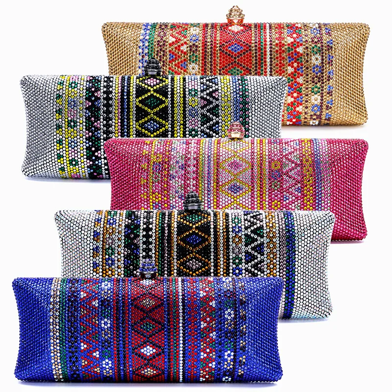 

Classical Diamond Evening Clutch Women Party Bag Diamond Multi-Colored Lady Crystal Dinner Cocktail Clutches Handbags Female Bag