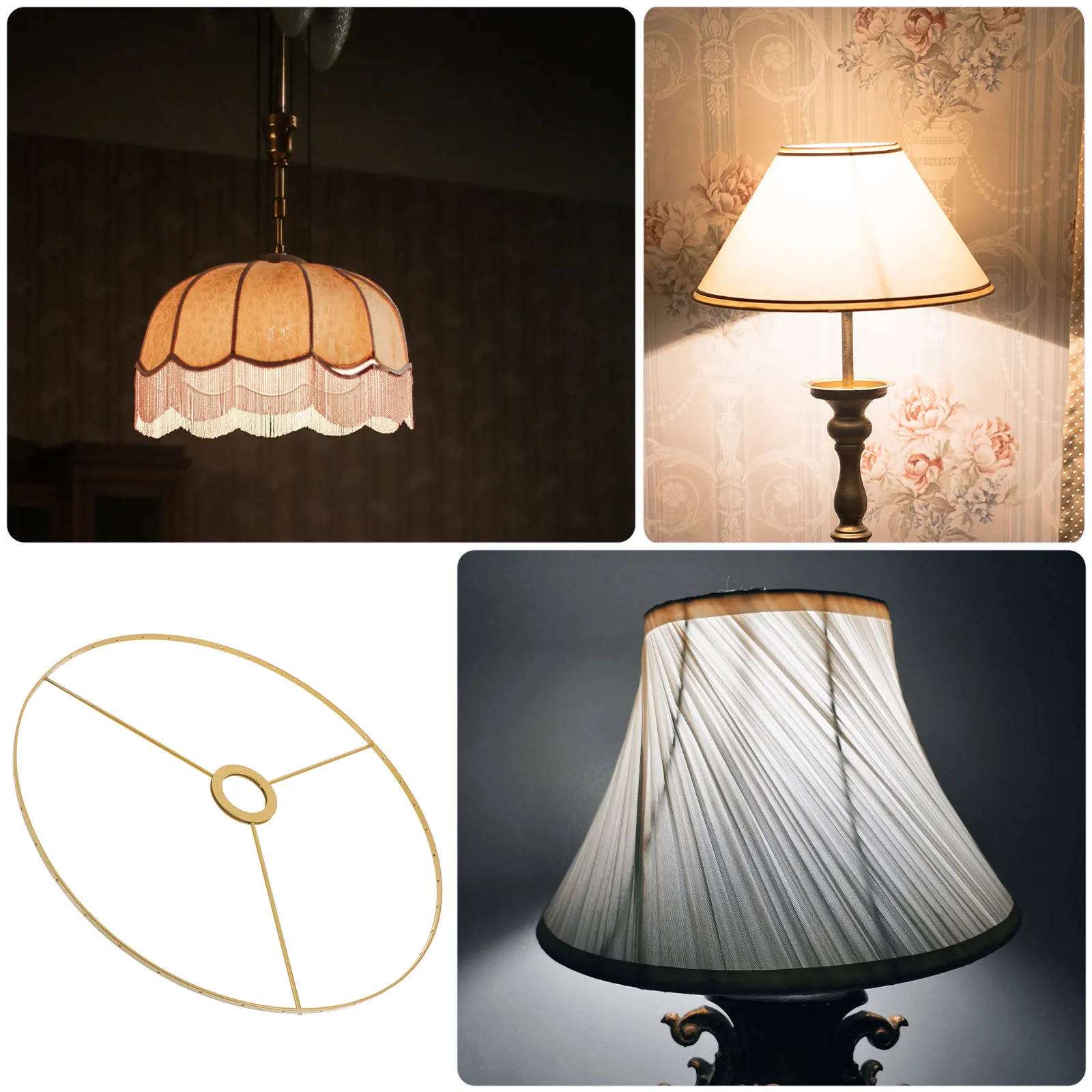 

Wire Lampshade Frame Iron Shade Ring Frame Diy Lampshade Holder For Table Lamp Pendant Light E27 Lamp Accessory