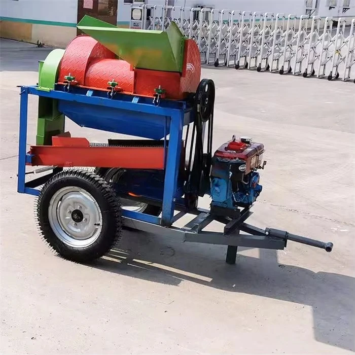 Fotografia 3: Máquina Debulhadora Profissional Multifuncional Pequena para Descascar Feijão, Milho e Trigo com Motor para Uso Agrícola