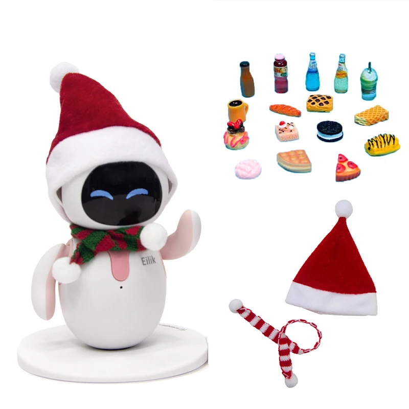 Cocok dengan Eilik Robot 1 buah baju dan 20 buah mainan Mini topi Santa (hanya termasuk pakaian dan mainan, tidak termasuk Robot)