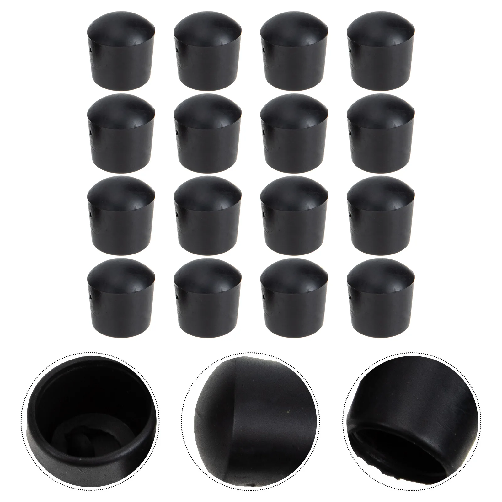 

16 Pcs Foosball Rod Caps Football Table Accessories Black Safety Rubber Replacement End Covers Plug Hat For 140cm Table